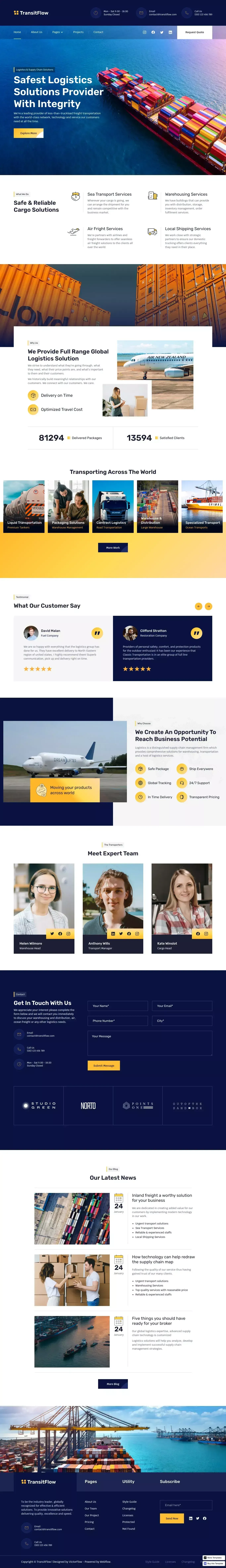TransitFlow - Webflow HTML website template - Template design