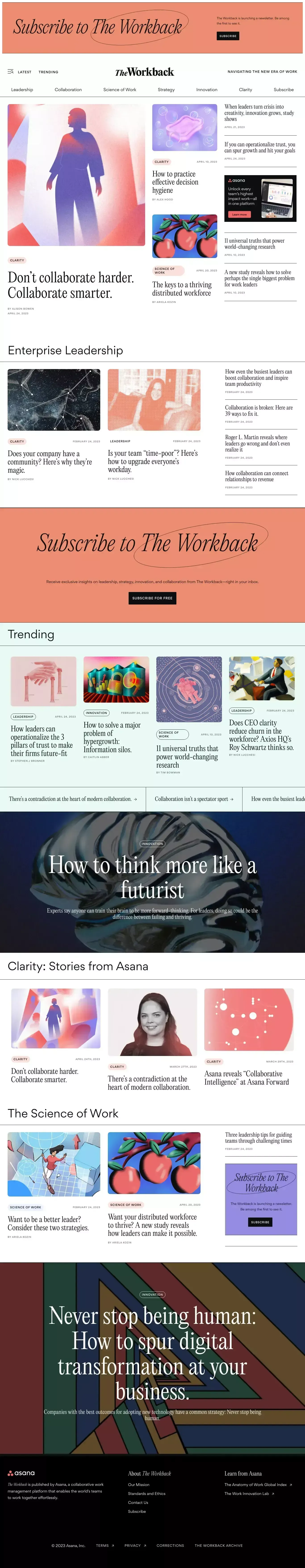 The Workback - The magazine for enterprise business leaders. - Blog design