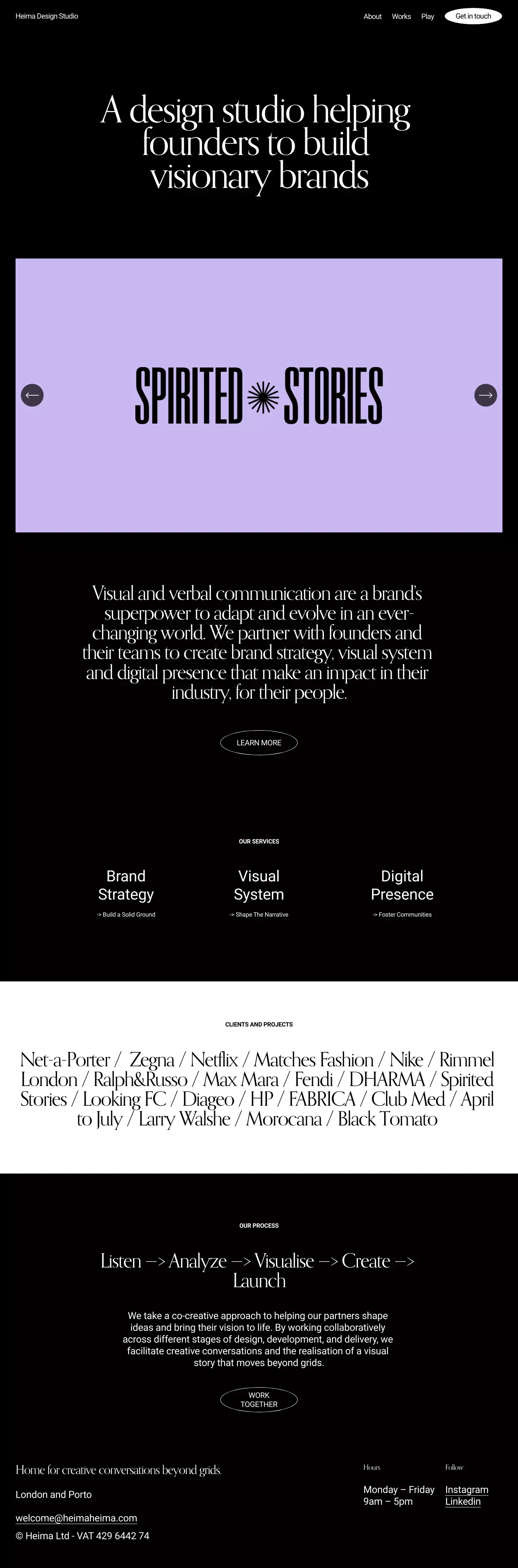Heima Design Studio - Portfolio design
