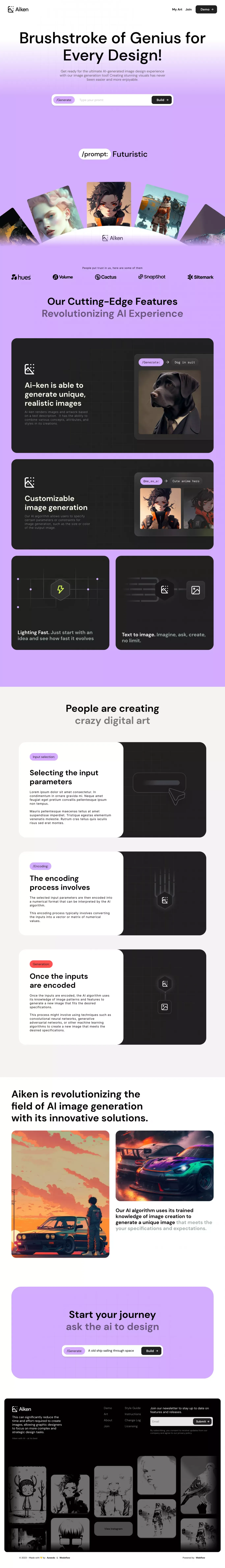 Aiken - Webflow HTML website template - Template design