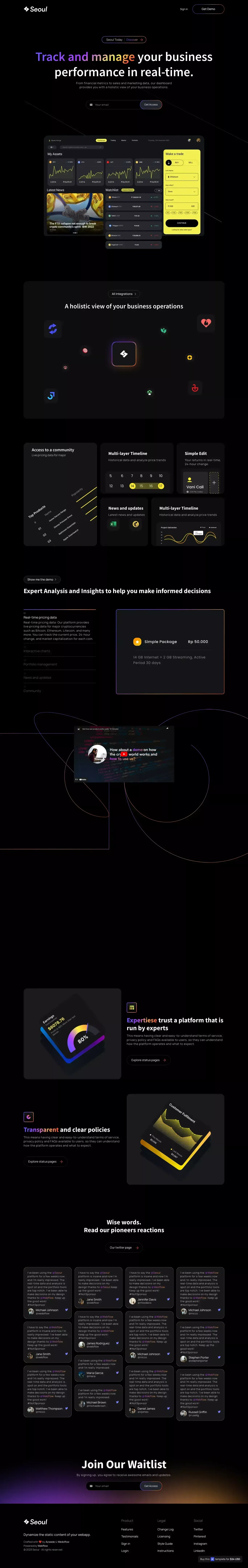 Seoul - Webflow HTML website template - Landing design