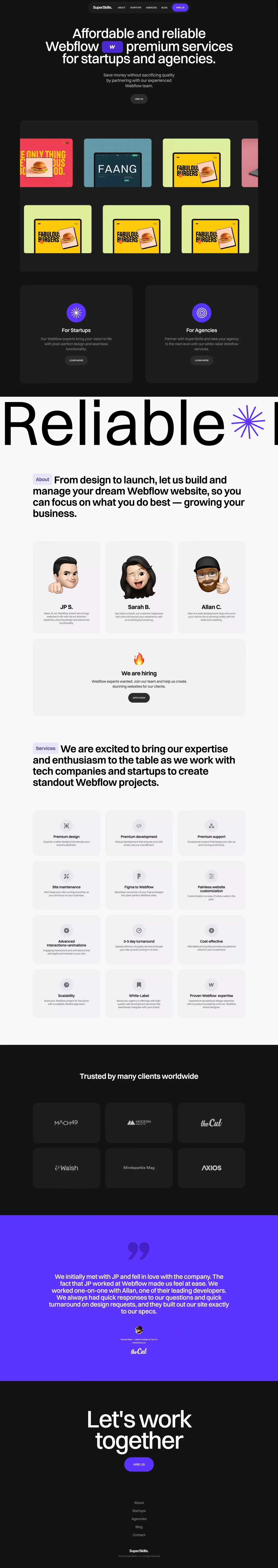 SuperSkills | Expert Webflow Development and Site Maintenance - Portfolio design