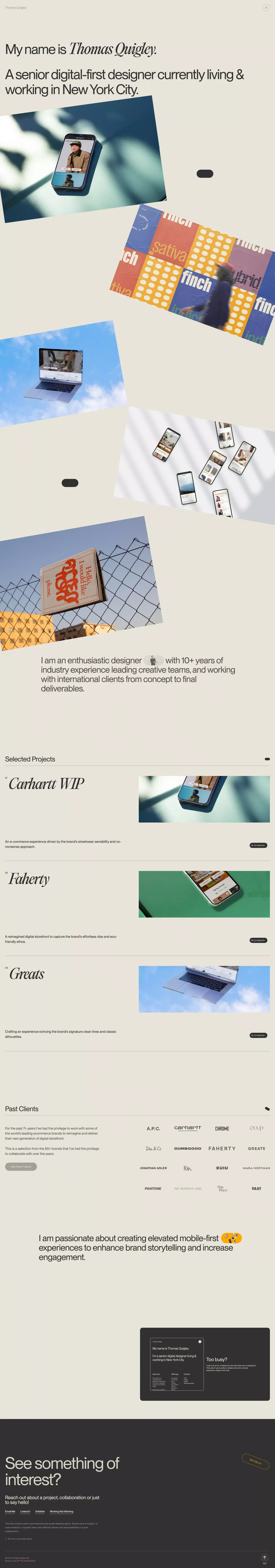 Thomas Quigley's Portfolio ©2023 - Portfolio design