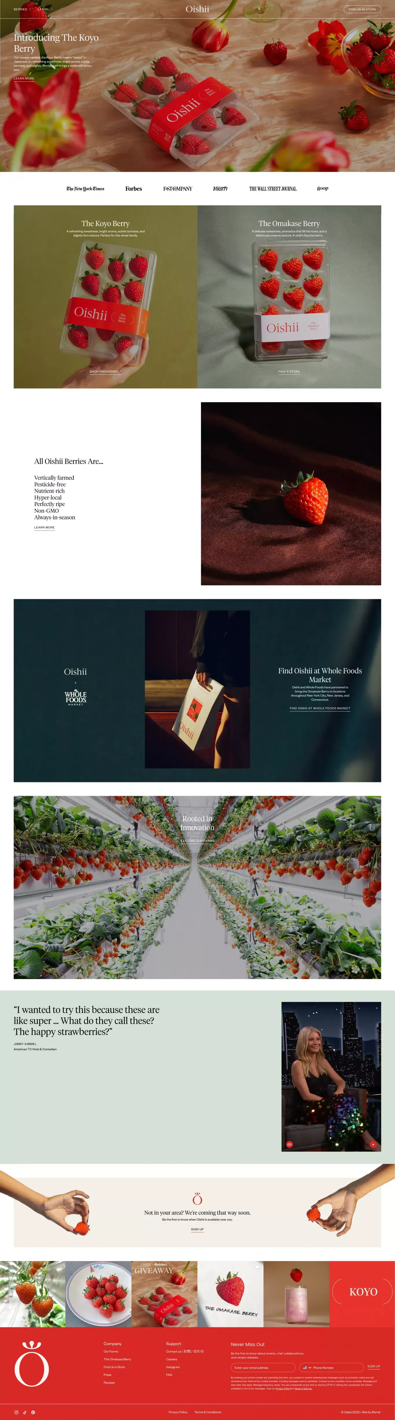 Oishii - Landing design