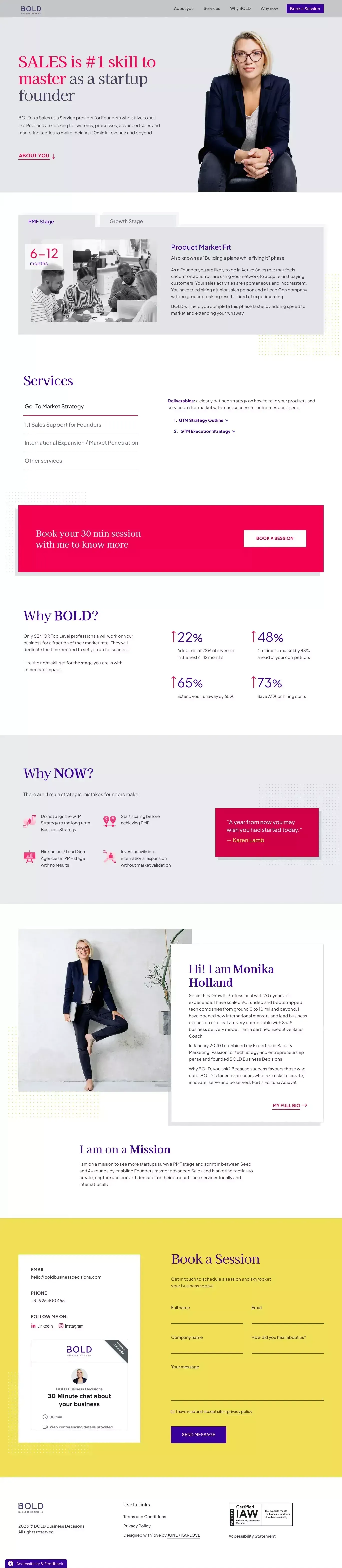 Home | BOLD Business Decisions - Landing design
