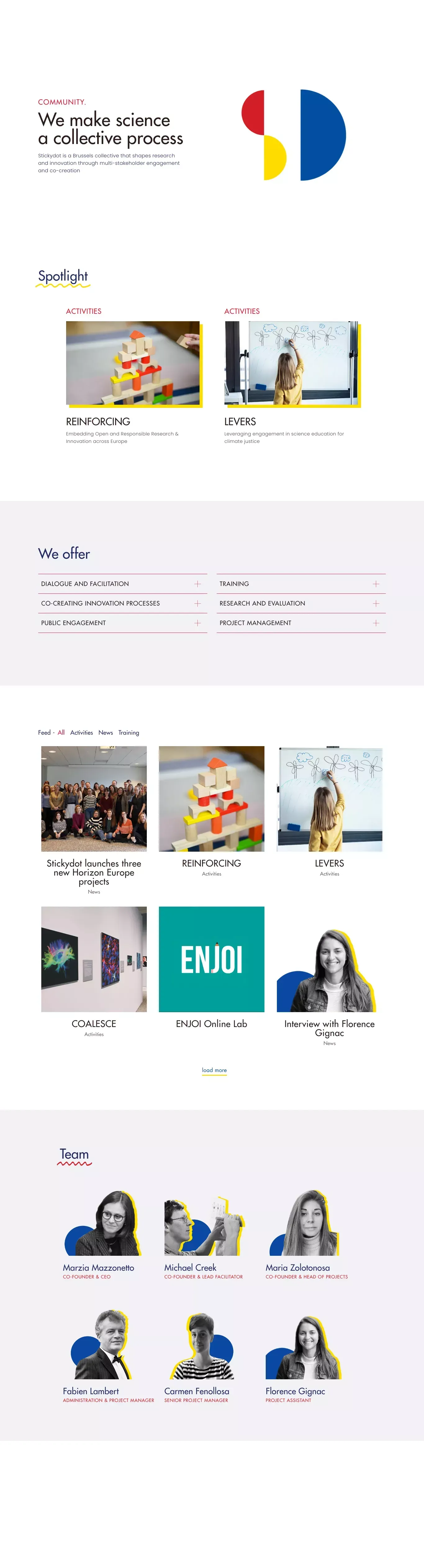 Stickydot – We make science a collective process - About Us  design