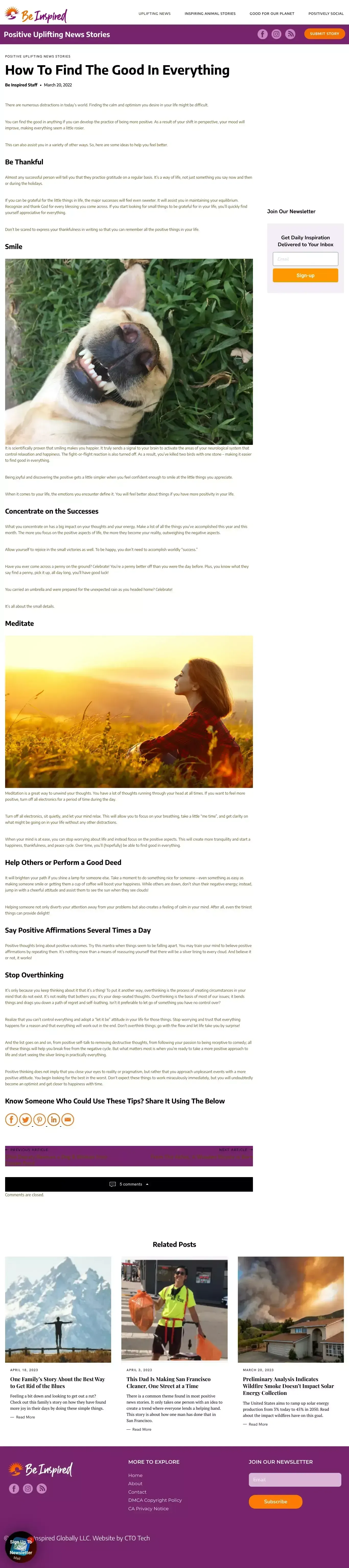 How To Find Good In Everything - Be Inspired - Ecommerce design
