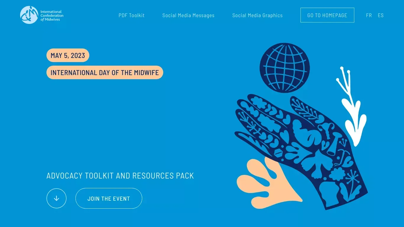 International Day of the Midwives - website design