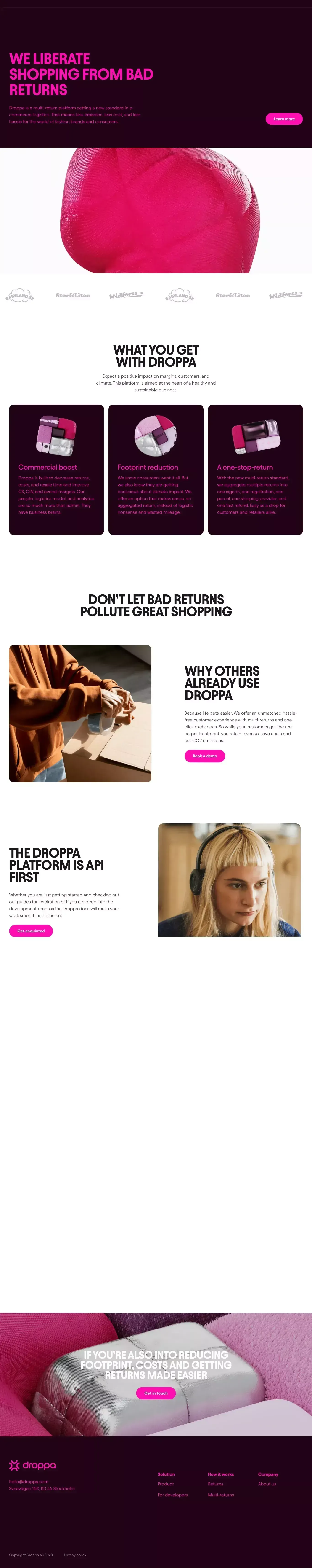 Droppa - website design