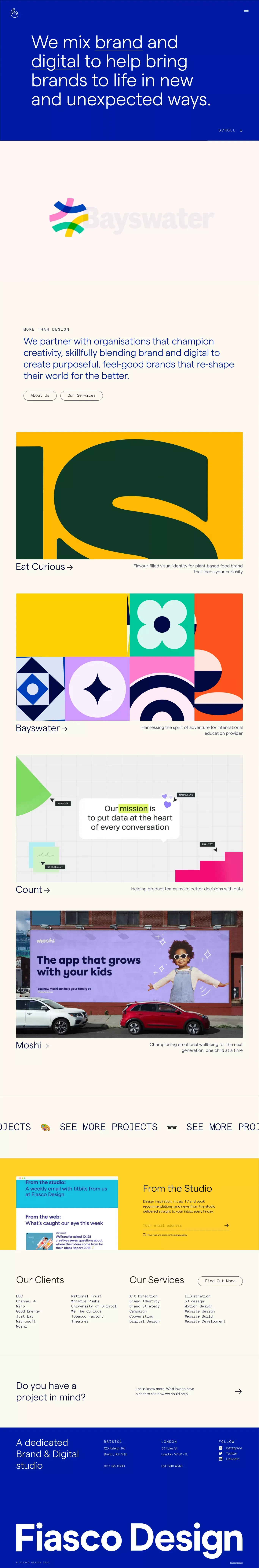 Fiasco Design · Brand + Digital - Portfolio design