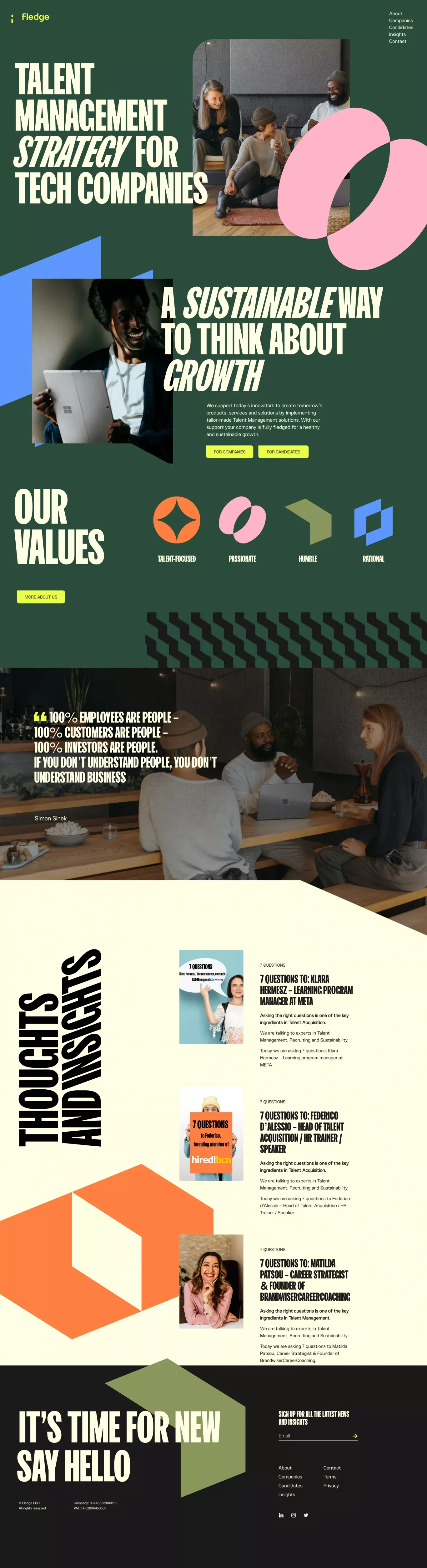 Home – Fledge - Portfolio design