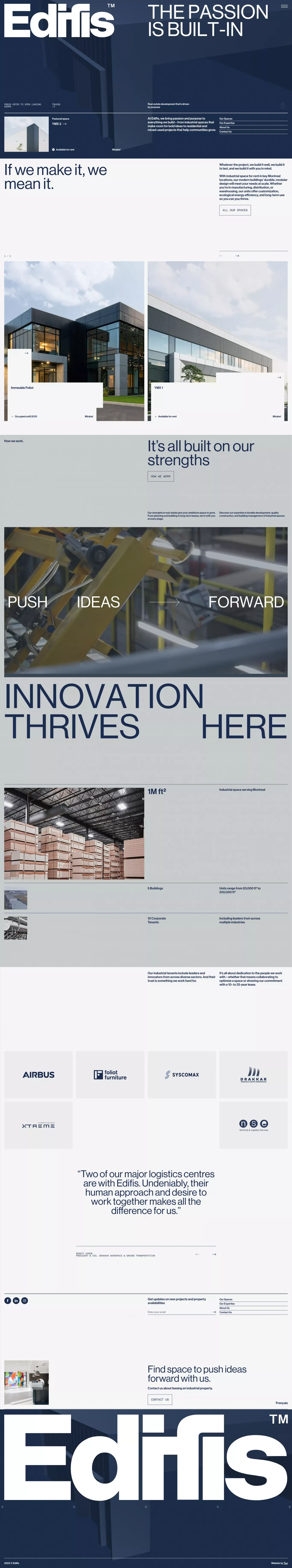 Edifis | Real-Estate Development & Space for Rent - Portfolio design