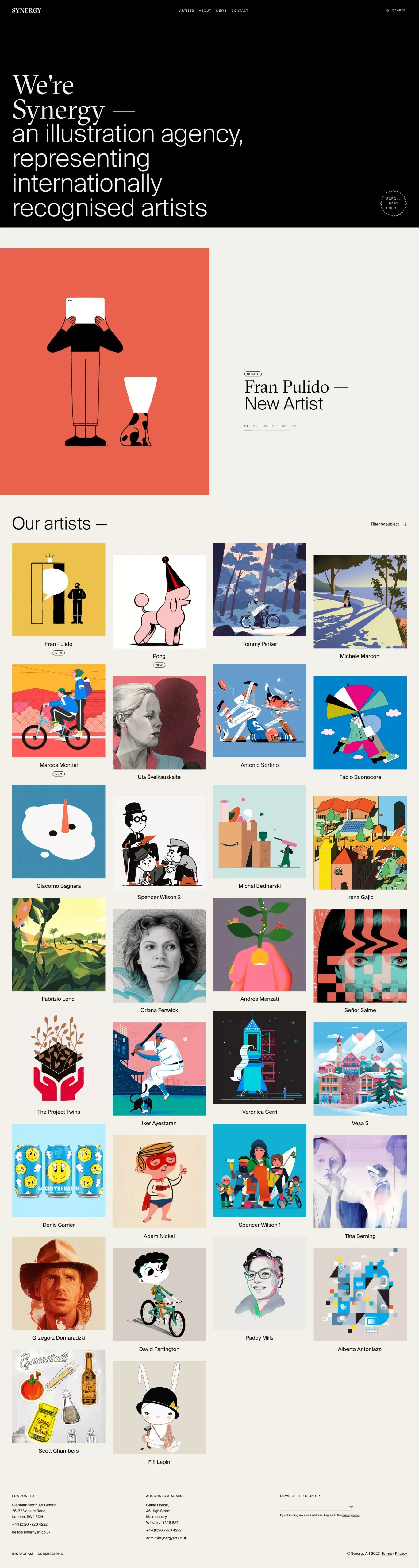 Synergy Art | Illustration agency - Portfolio design