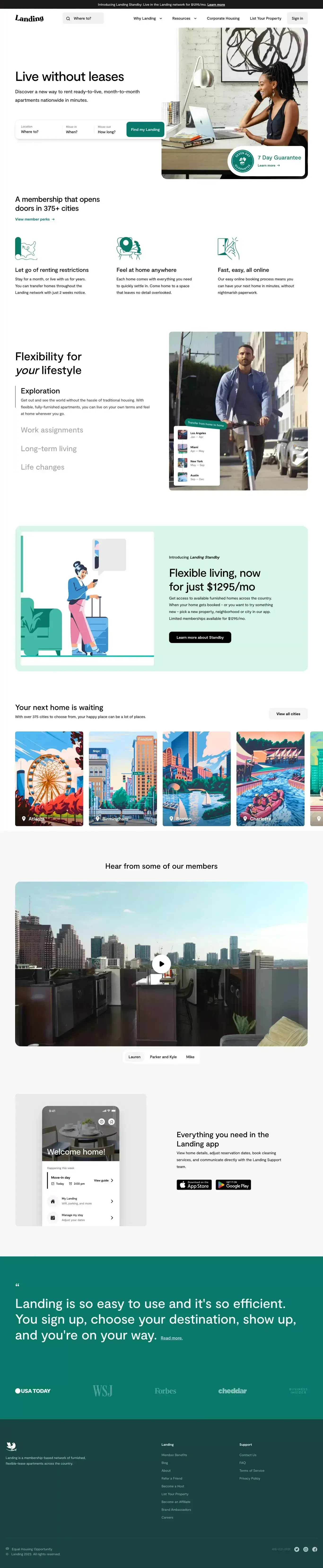 Just a moment... - Landing design
