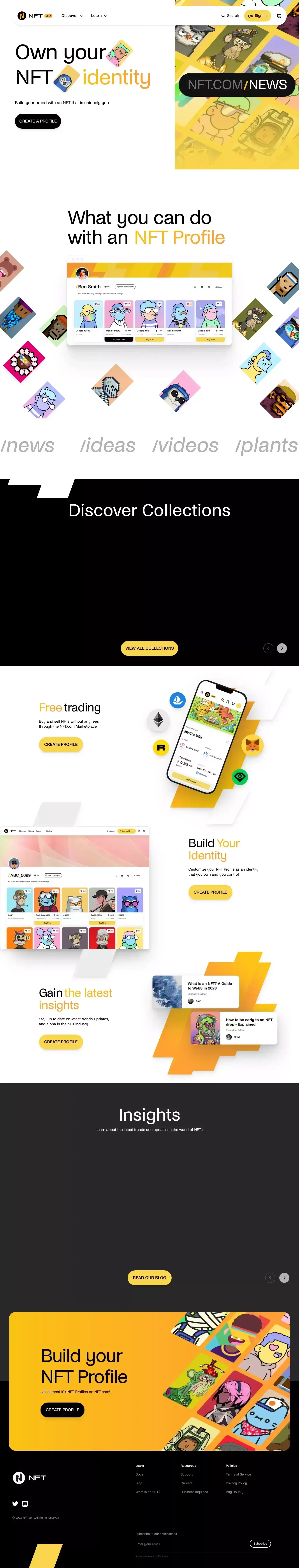 NFT.com | The Social NFT Marketplace - Landing design