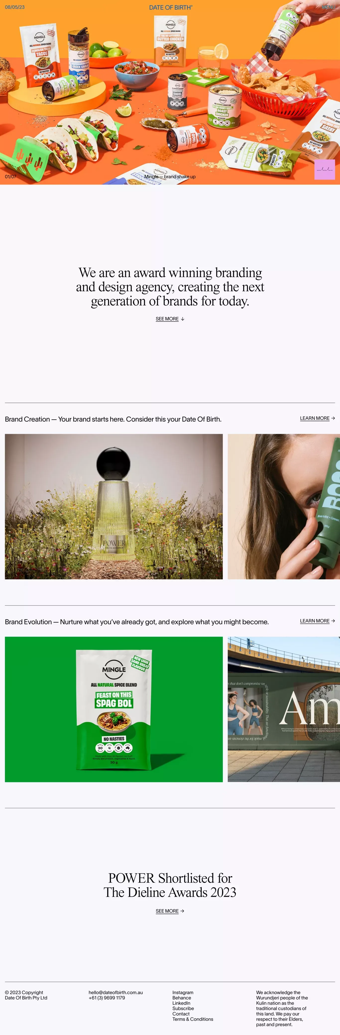 Branding & Design Agency Melbourne | Date Of Birth - Portfolio design