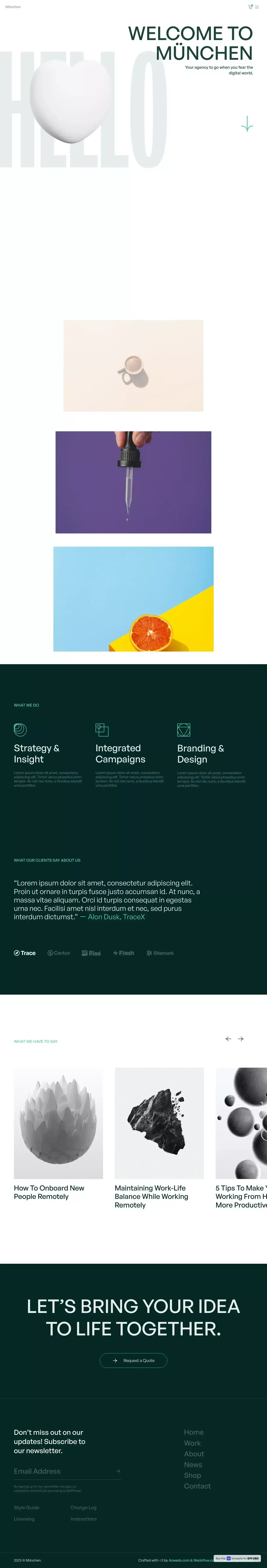 München - Webflow Ecommerce website template - Template design