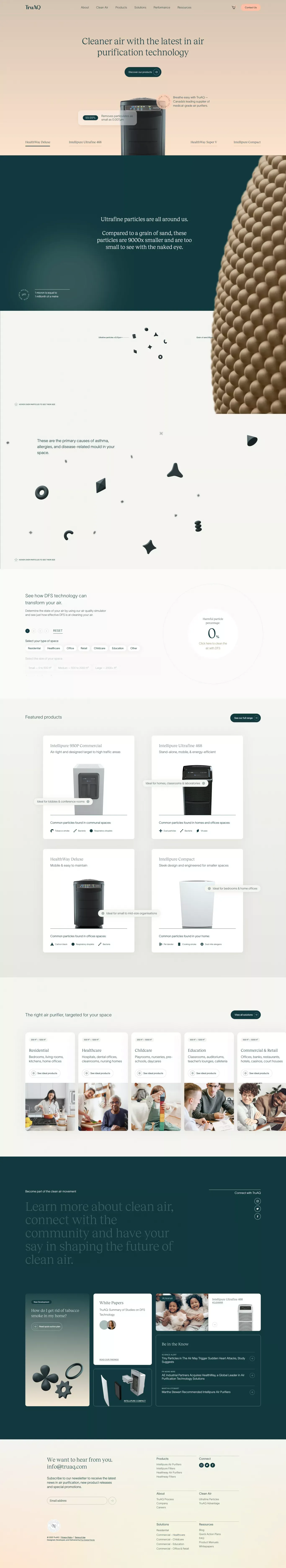 TruAQ | Clean air for everyone - Landing design