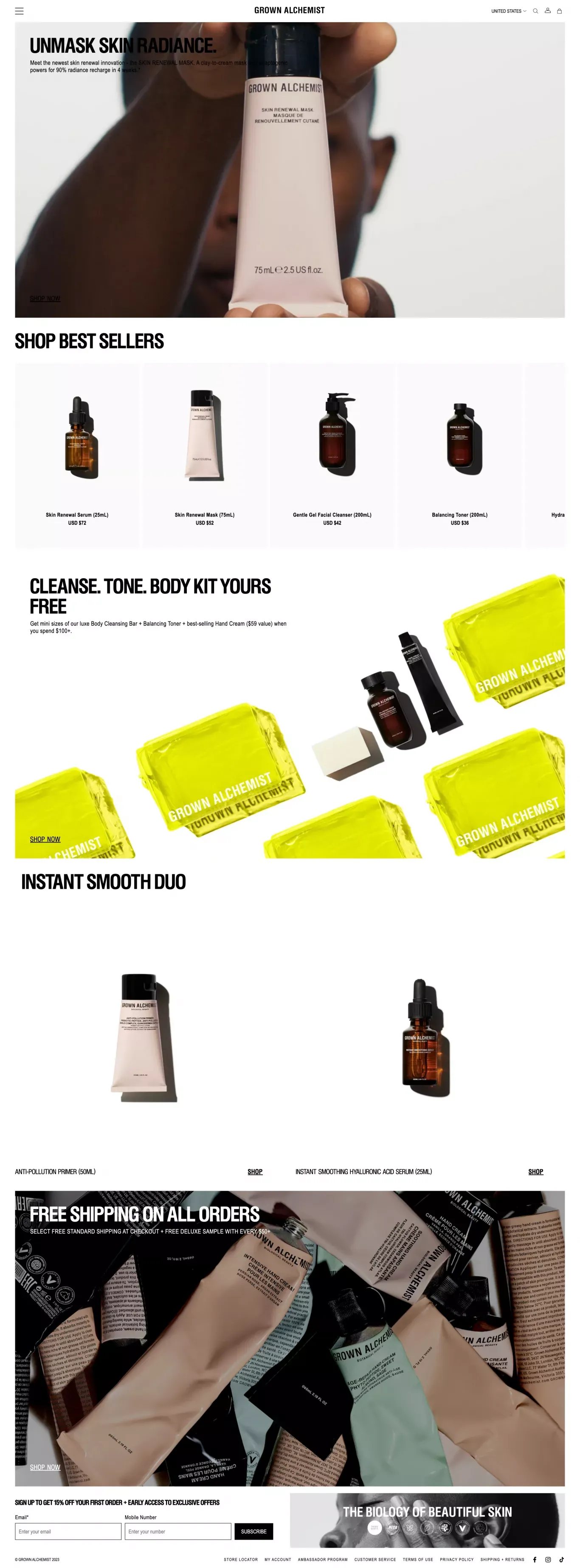 Grown Alchemist Official Site | Biology of Beautiful Skin - Ecommerce design