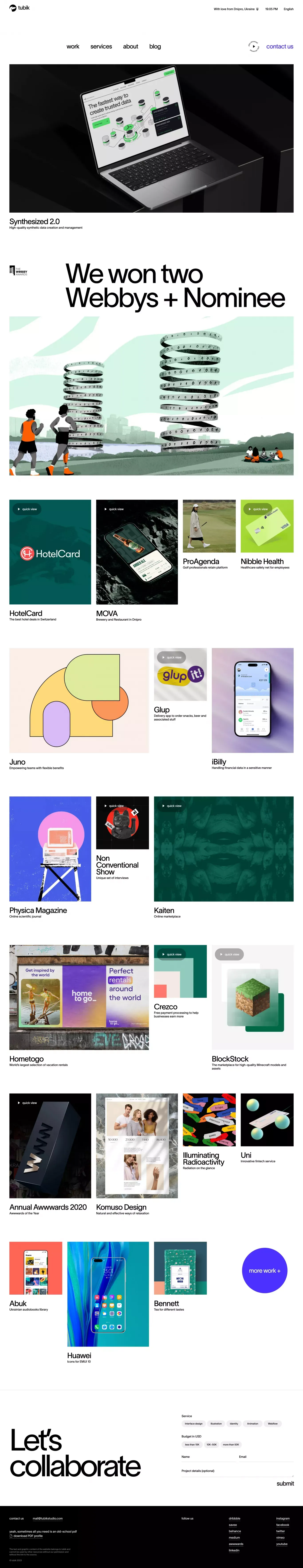 Tubik - Portfolio design