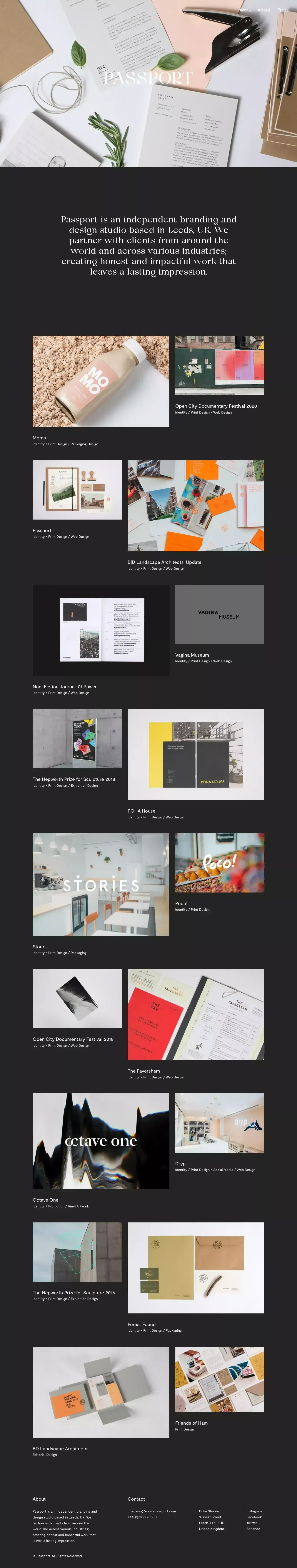 Passport - Portfolio design