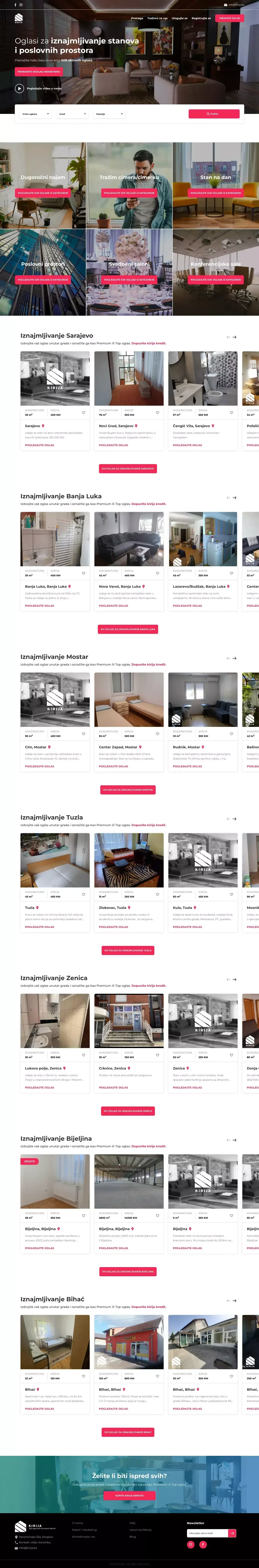 Oglasi za iznajmljivanje stanova i poslovnih prostora - Landing design
