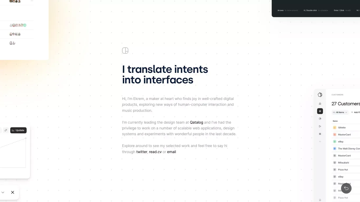 Ekrem Elmas - Product Designer // Maker // Musician - website design