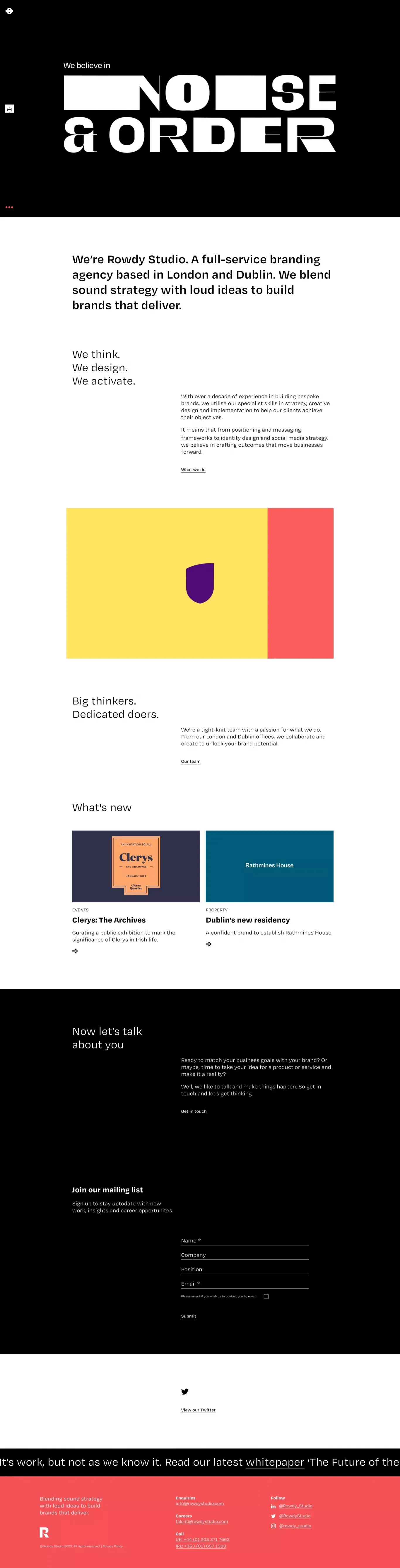 Full Service Creative Branding Agency in London | Rowdy Studio - Portfolio design