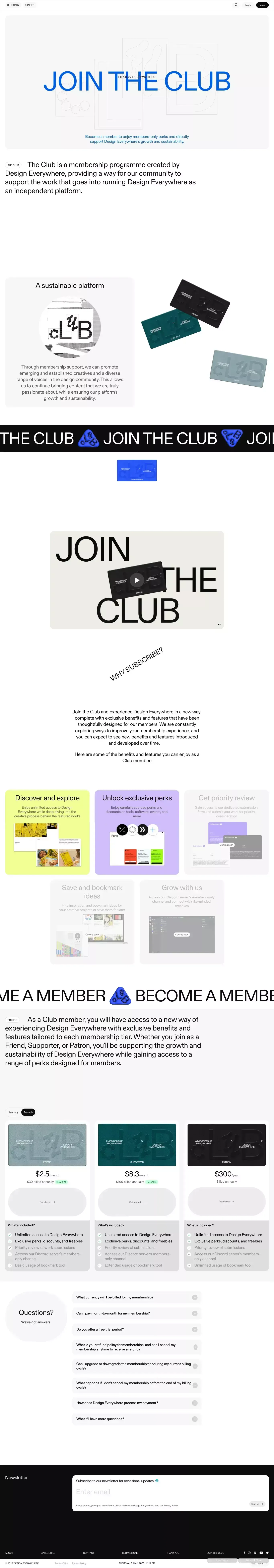 Club – Design Everywhere - Pricing design