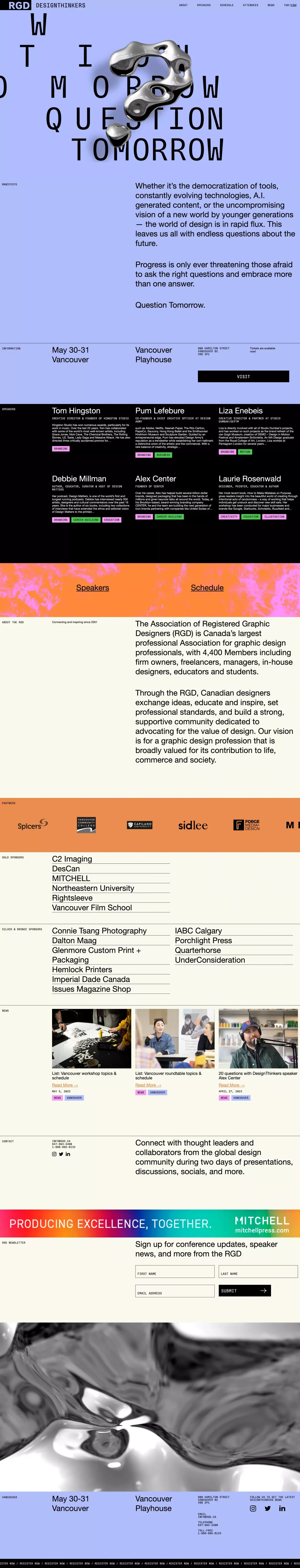 Vancouver Homepage – RGD – Design Thinkers - Other design