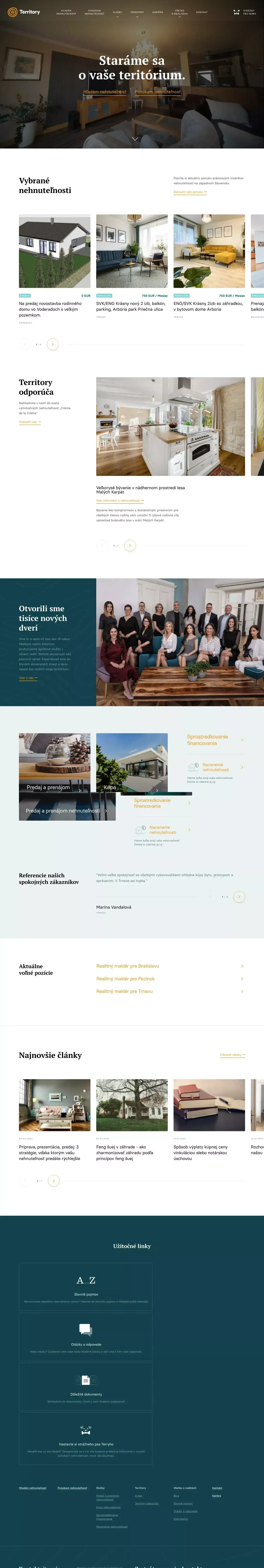 Territory real estate - website design