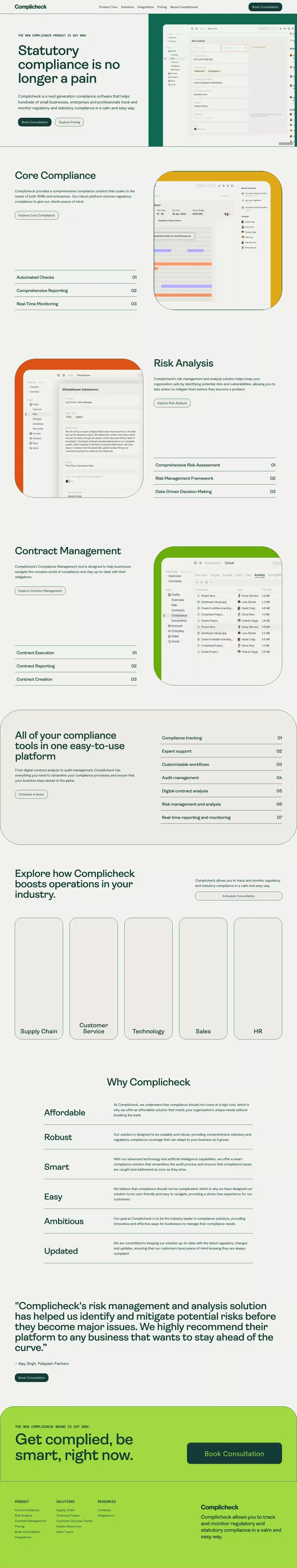 Complicheck - India's leading compliance solution - Landing design