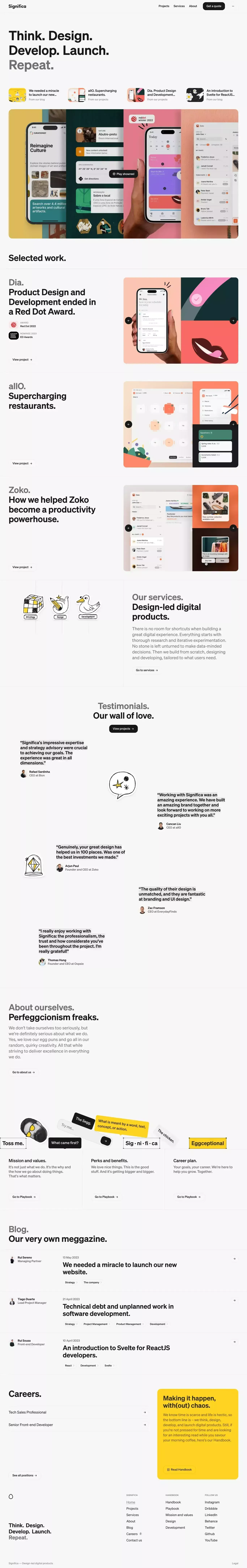 Significa – Design-led digital products - Portfolio design