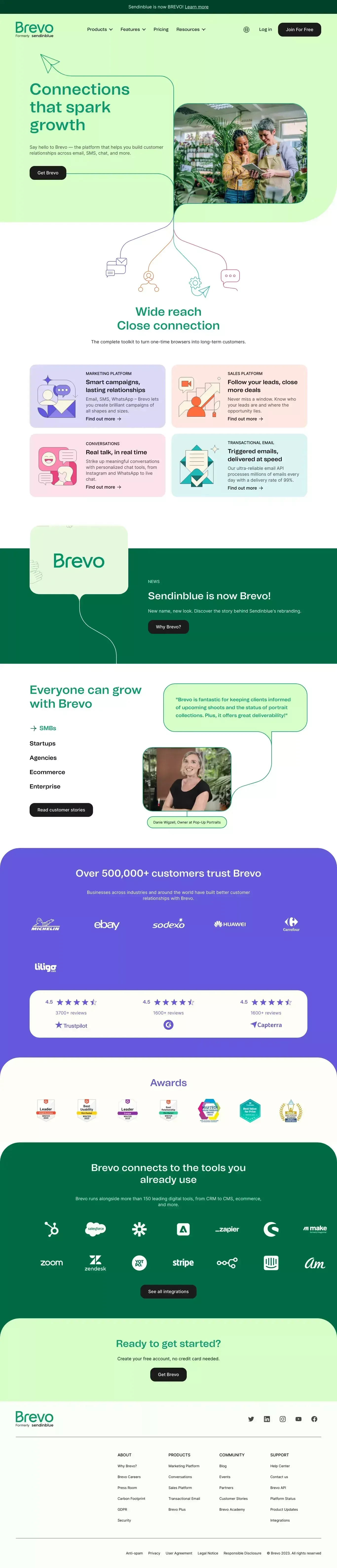 Brevo (formerly Sendinblue) | CRM Suite - Landing design