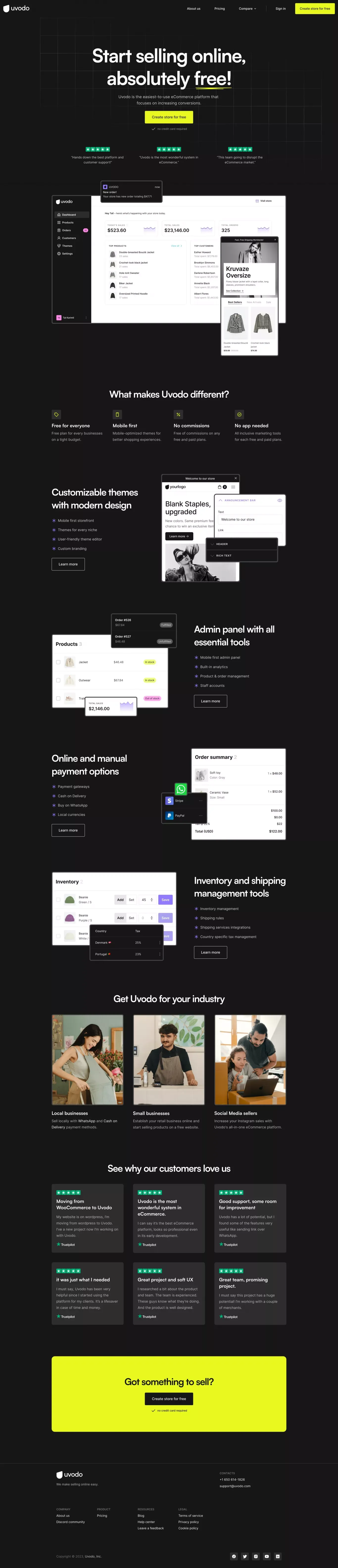 Uvodo - Landing design