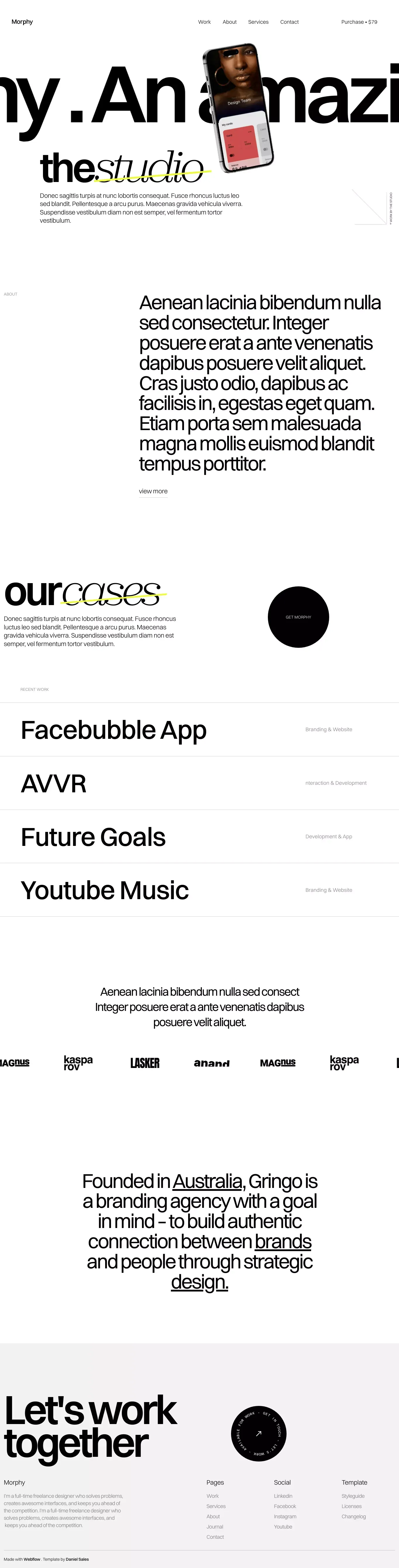 Morphy - Webflow HTML website template - Template design