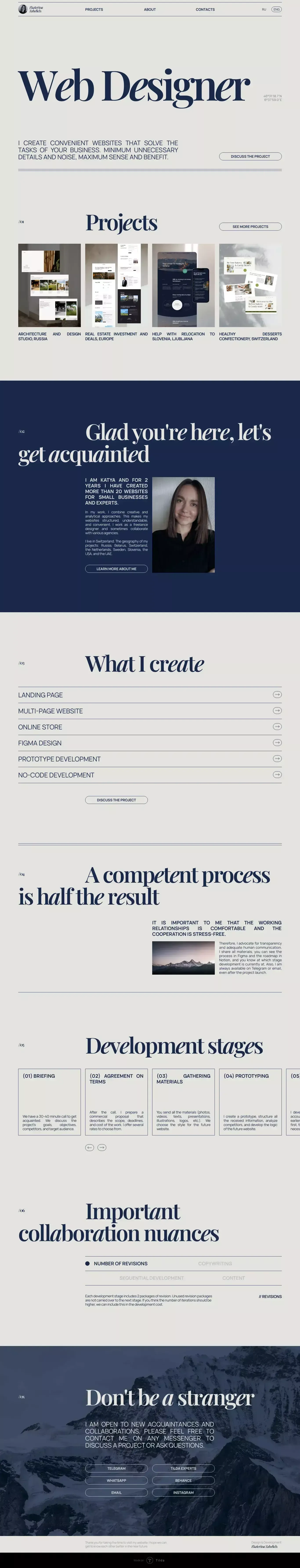 Ekaterina Zabelich - Your web design partner - Portfolio design