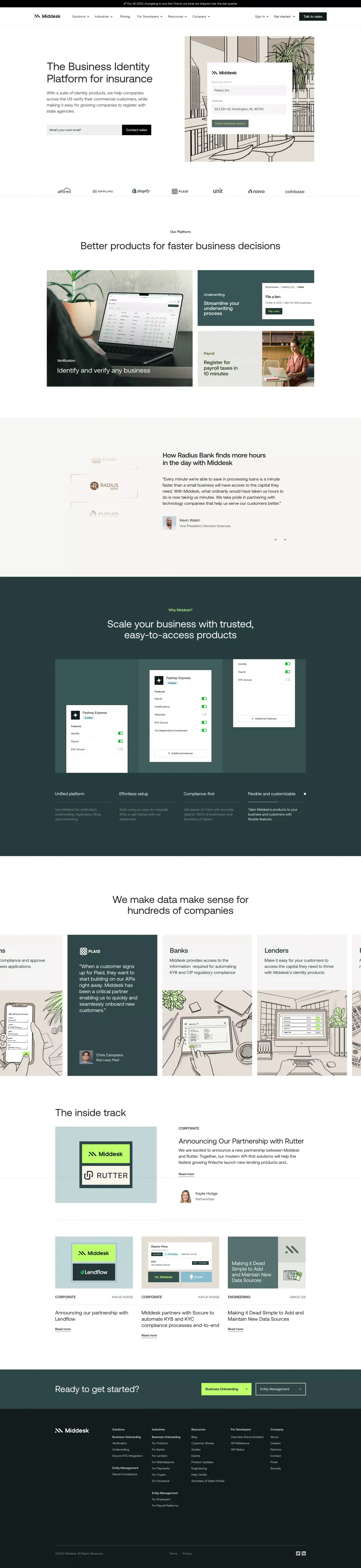 Middesk | Leading Business Identity Platform - Landing design