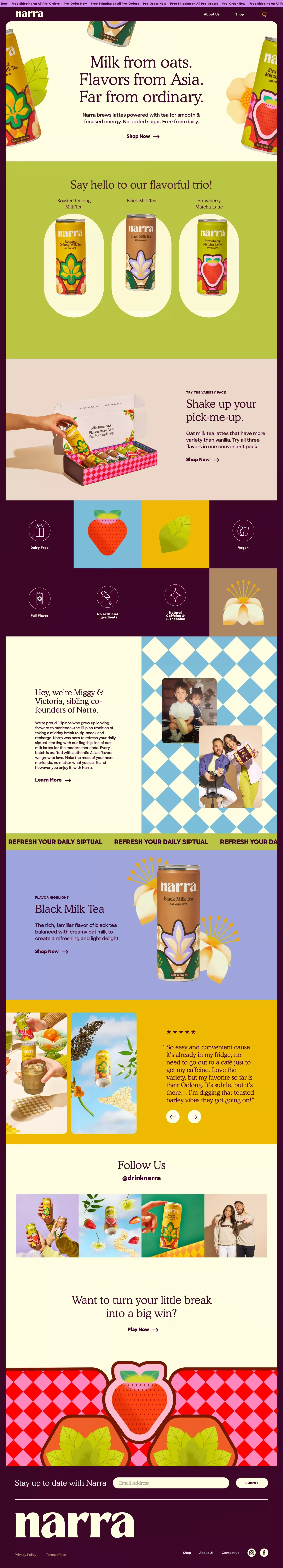 Narra Website - Ecommerce design