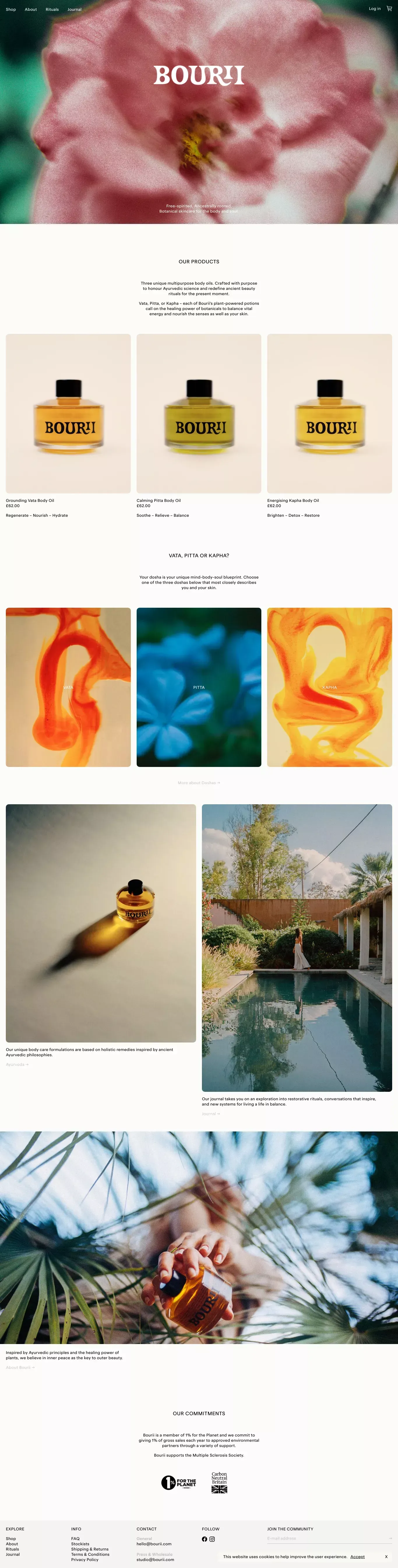 Botanical skincare for the body and soul. Free-spirited, Ancestrally rooted. - Ecommerce design