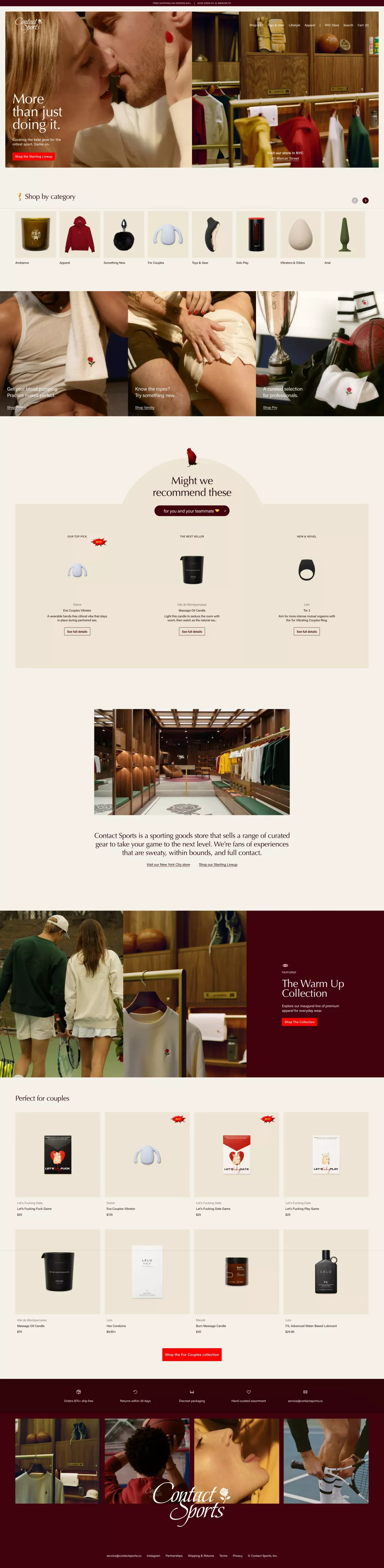 Contact Sports - Ecommerce design