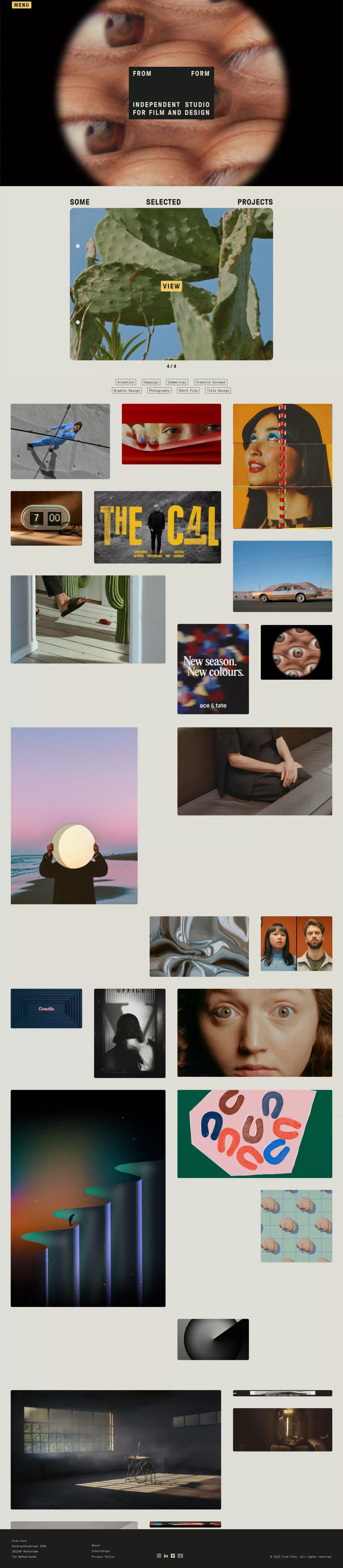 From Form - Studio for Film and Design - Portfolio design