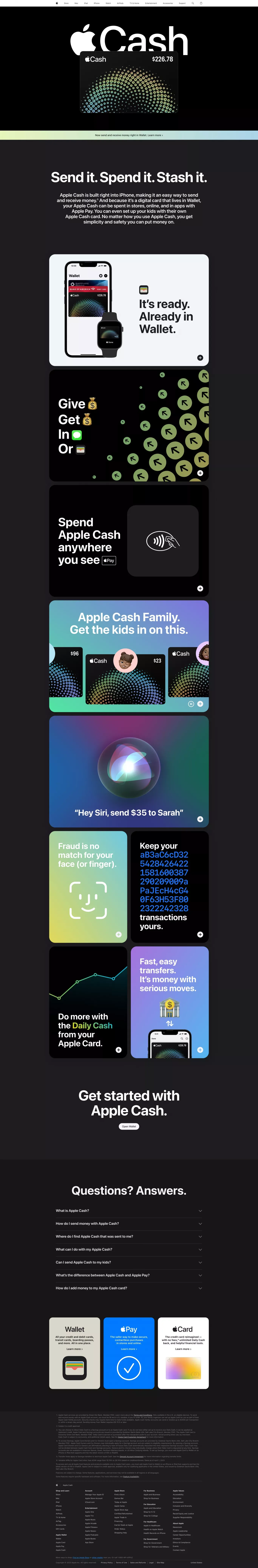 Apple Cash - Apple - Landing design