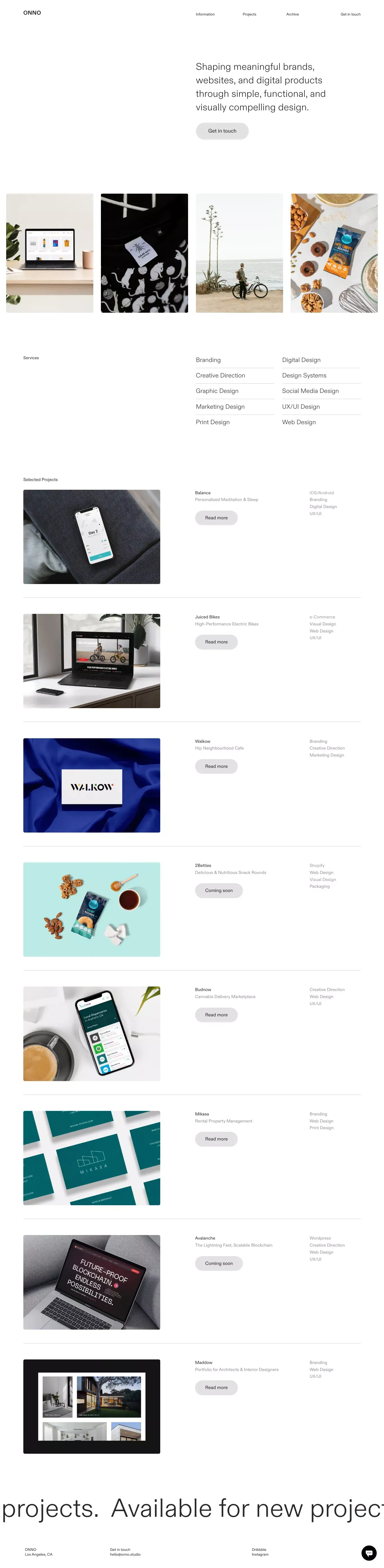 ONNO - Digital & Brand Design Studio - Portfolio design