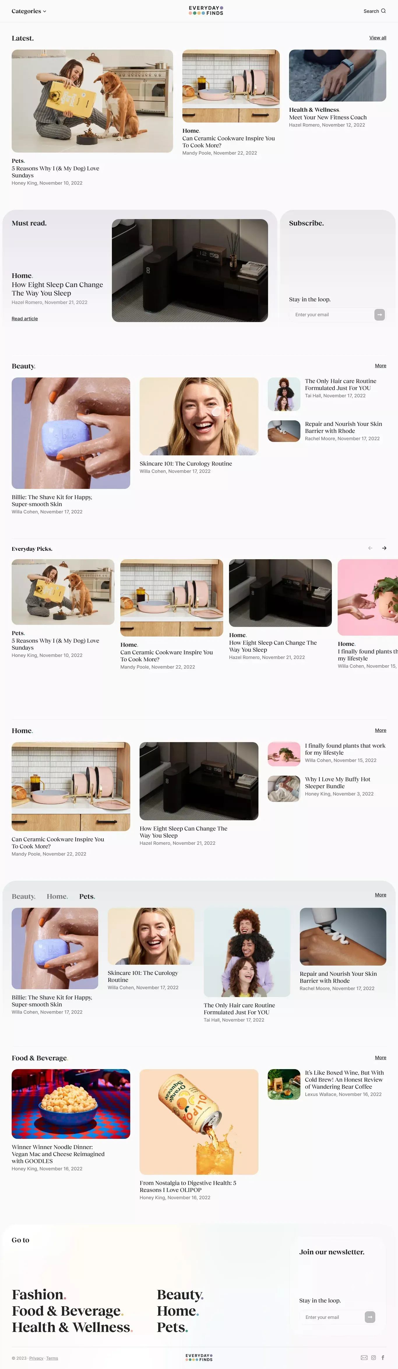 Reviewing the best DTC brands - Blog design