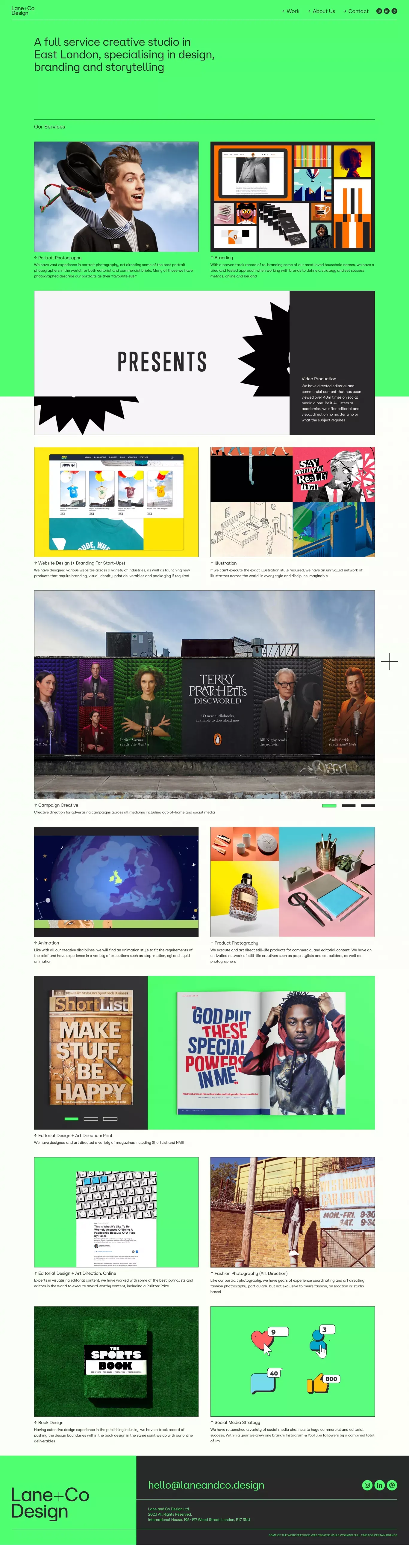 Lane + Co Design - Portfolio design