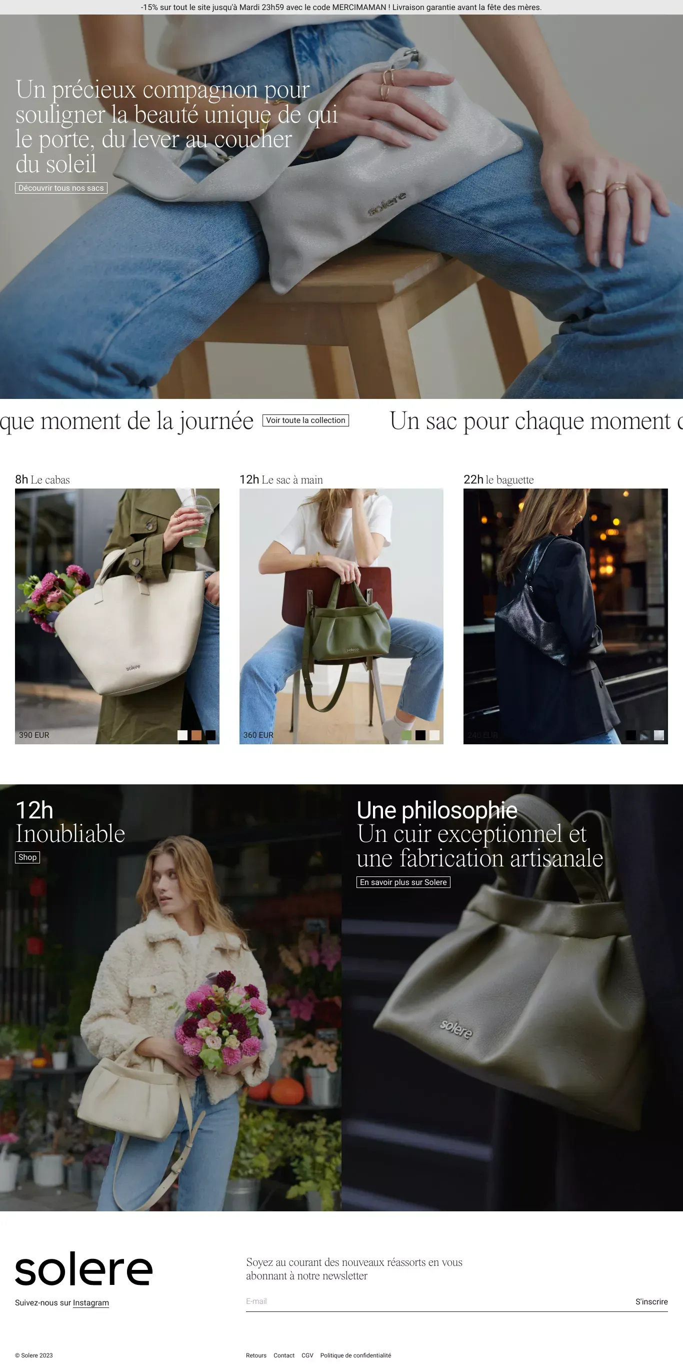 Solere — Haute maroquinerie dessinÃ©e Ã  Paris by Megan Vlt - Ecommerce design