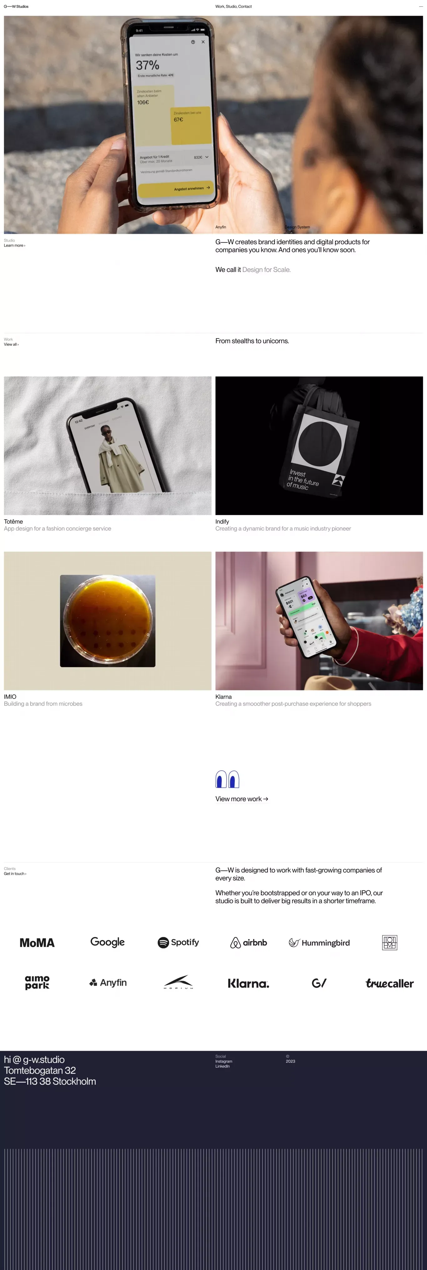 G—W Studios - Portfolio design