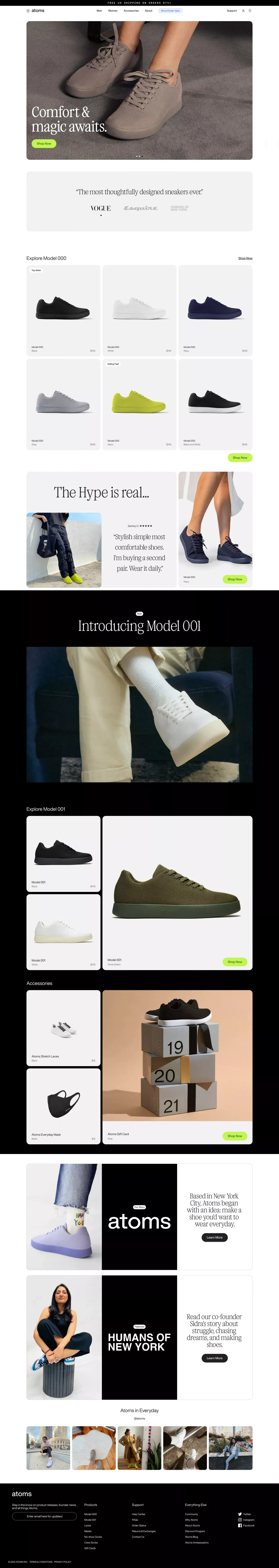 Atoms - Ecommerce design