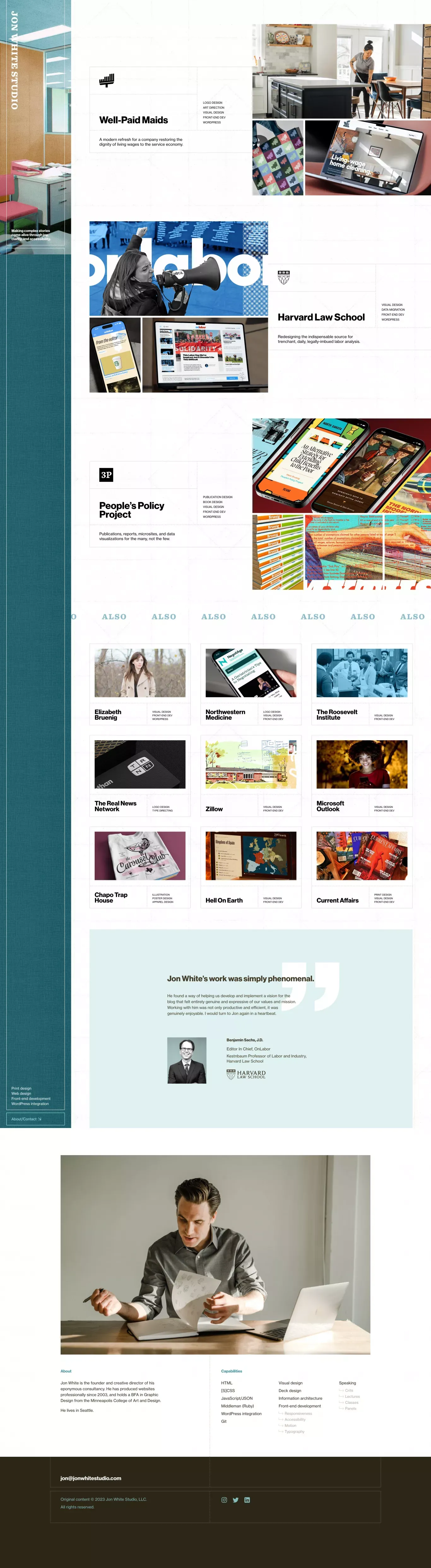 Jon White Studio - Portfolio design